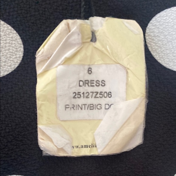 Amelia  Black and White Polka Dot Dress NWT size 6 - Picture 6 of 12